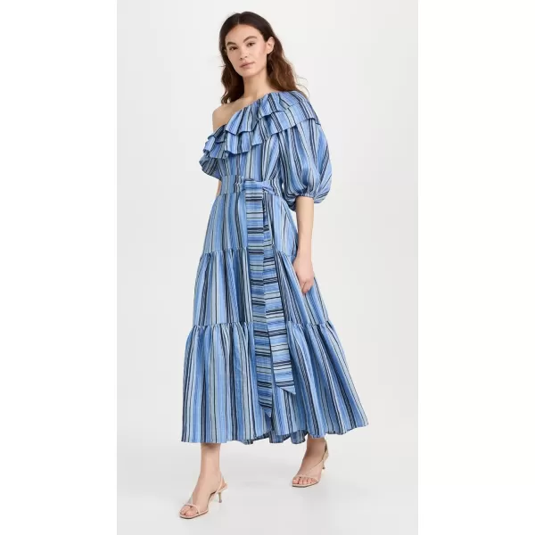 Womens Arden Dress MaxiSea Striped Linen