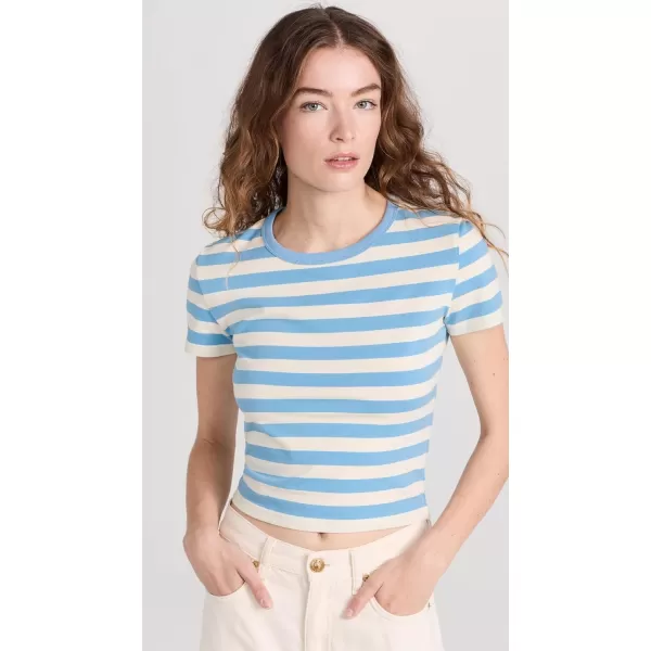 Womens Baby TeeLt BlueWhite Stripe