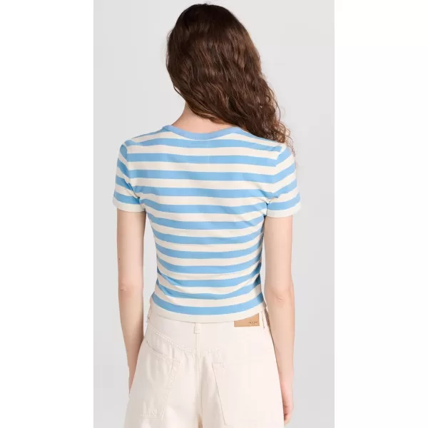 Womens Baby TeeLt BlueWhite Stripe