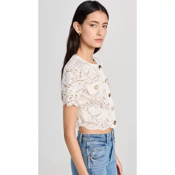 Womens Cream Cord Lace TopCream