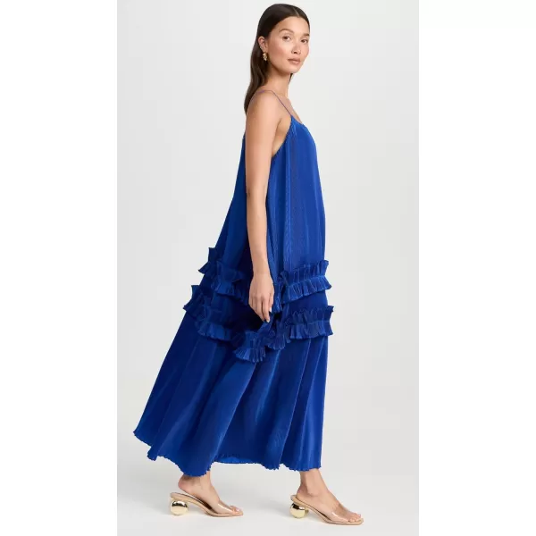 Womens Dots Midi DressBlue