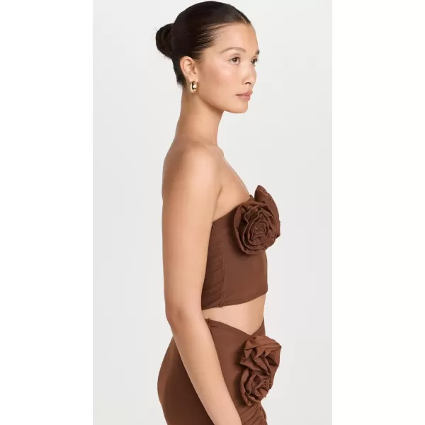 Womens Este Tube Top with RosettesDark Clay