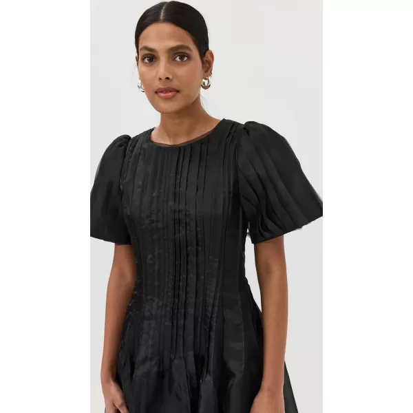 Womens Nova Pleated Midi DressBlack