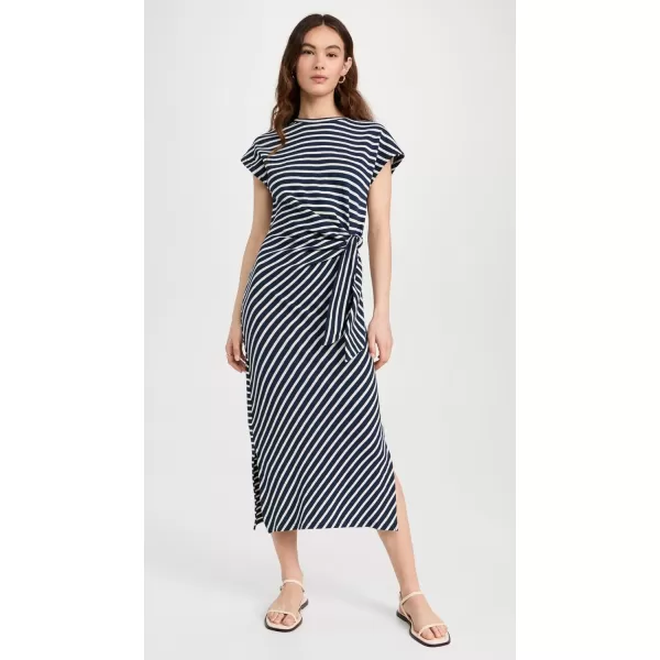 Womens Vanina Cinched Waist DressNavyCream Stripe