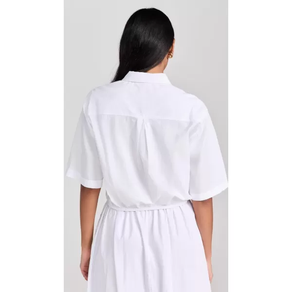 Womens Voile Short Sleeve Cropped Twist ShirtWhite