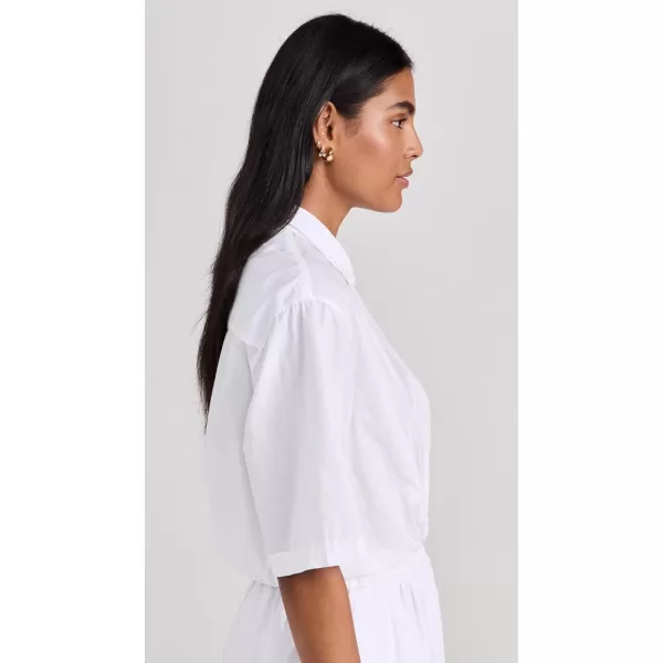 Womens Voile Short Sleeve Cropped Twist ShirtWhite