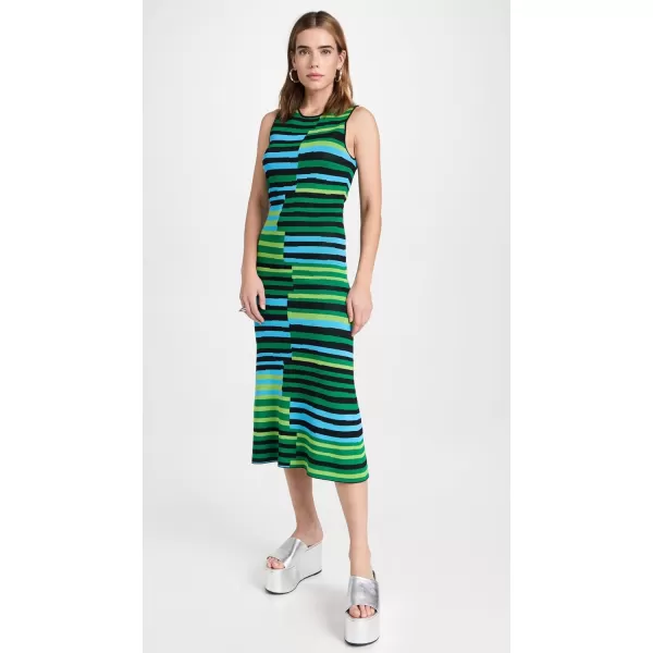 Womens W7141 Sleeveless Axon DressHorizontal Stacked Stripe