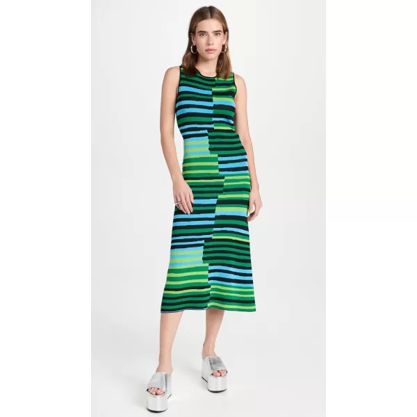 Womens W7141 Sleeveless Axon DressHorizontal Stacked Stripe