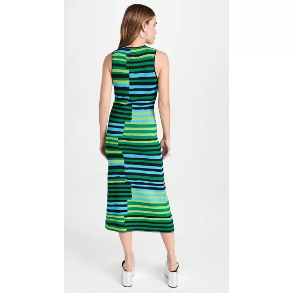 Womens W7141 Sleeveless Axon DressHorizontal Stacked Stripe