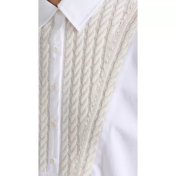 Womens Wool Cashmere Hybrid Collared Mini DressWhite