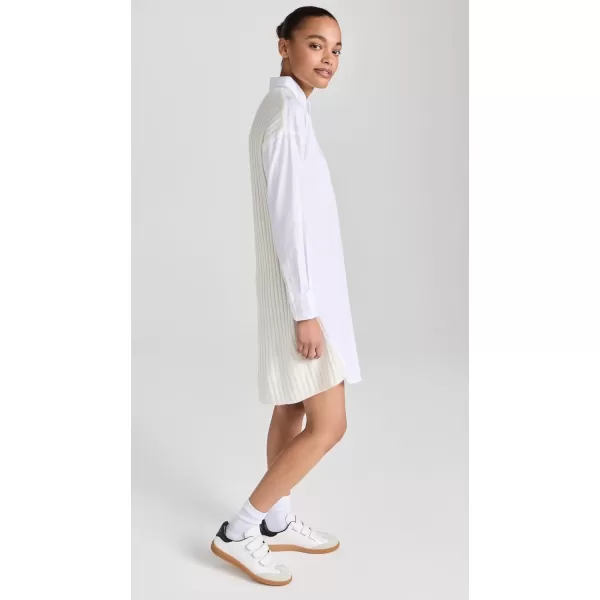 Womens Wool Cashmere Hybrid Collared Mini DressWhite