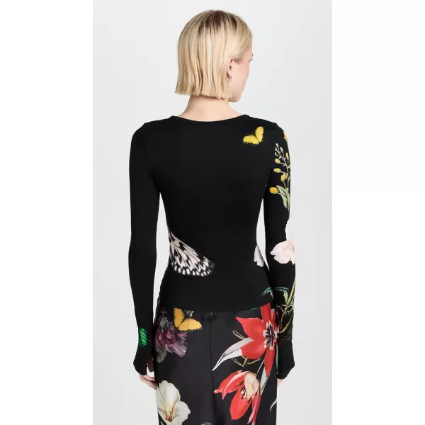 alice  olivia Womens Delaina Long Sleeve TopEssential Floral