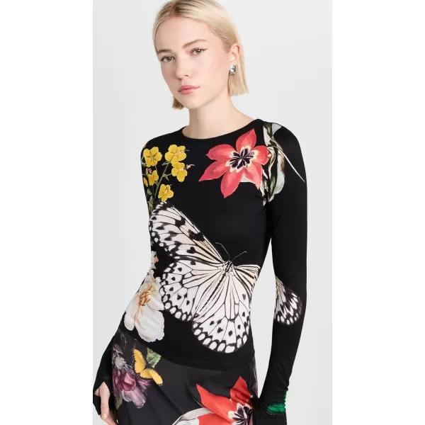 alice  olivia Womens Delaina Long Sleeve TopEssential Floral