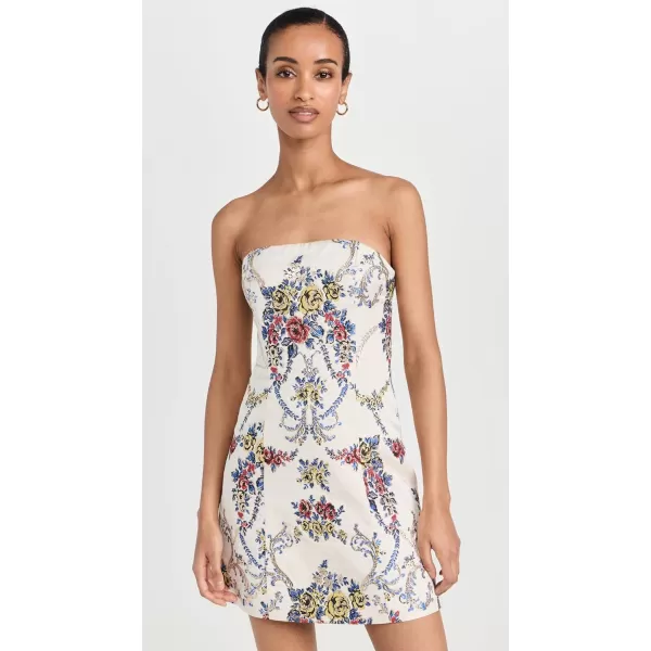 alice  olivia Womens Velia Strapless Lantern Mini DressMulti