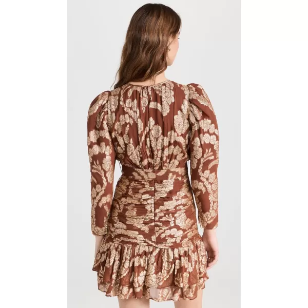 byTiMo Womens Brocade Georgette Mini DressRust