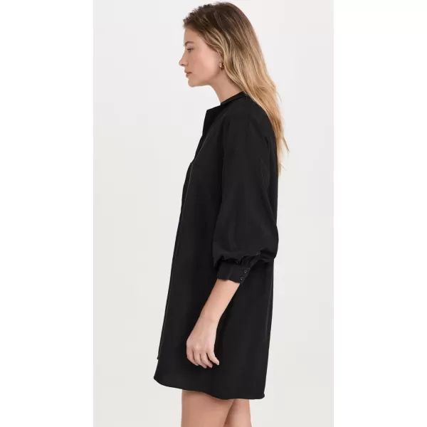 endless rose Blouson Sleeve Belted Shirt DressBlack