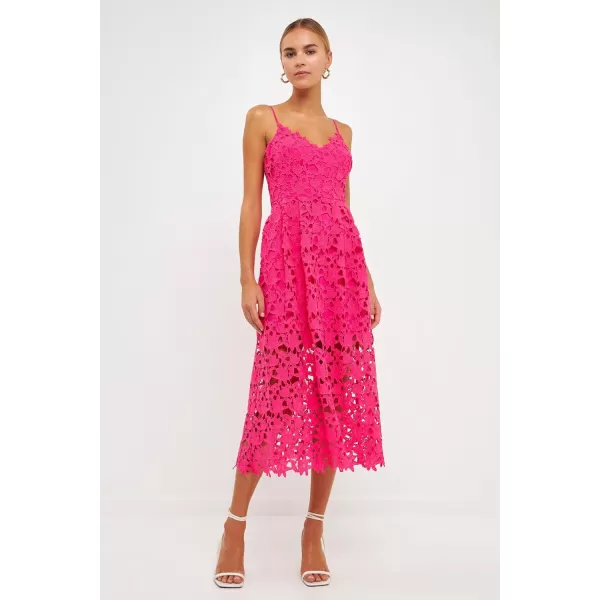 endless rose Lace Cami Midi DressFuchsia