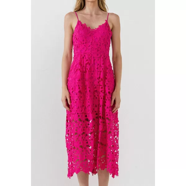 endless rose Lace Cami Midi DressFuchsia