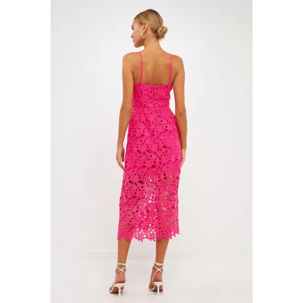 endless rose Lace Cami Midi DressFuchsia