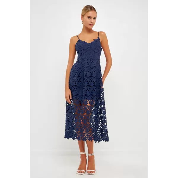 endless rose Lace Cami Midi DressNavy