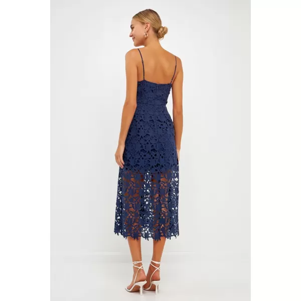 endless rose Lace Cami Midi DressNavy