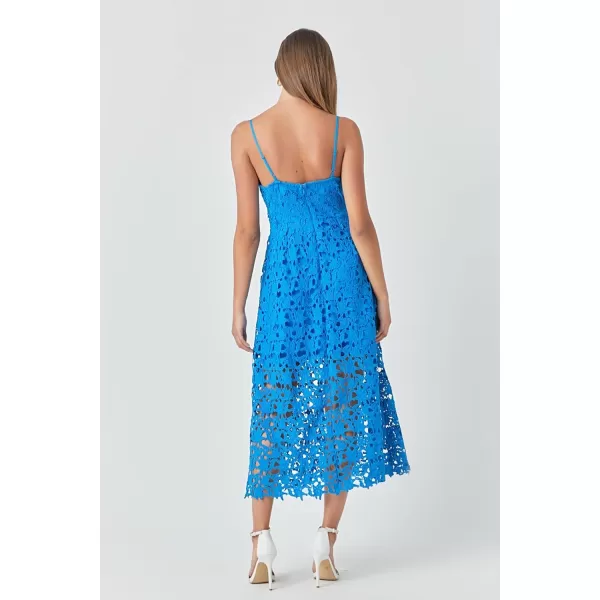 endless rose Lace Cami Midi DressOcean Blue