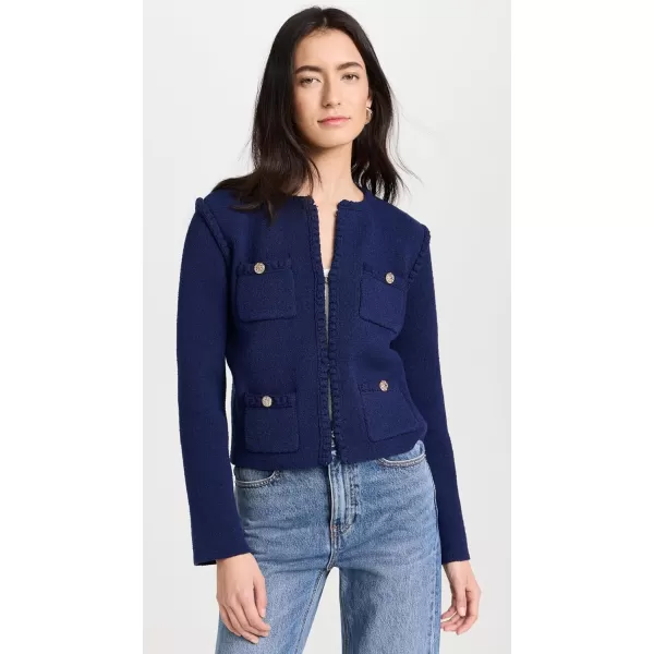 endless rose Womens Braided Knit JacketNavy