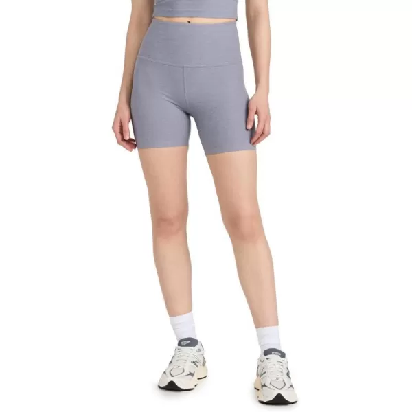 Beyond Yoga Womens Spacedye Keep Pace Biker ShortsCloud Gray Heather