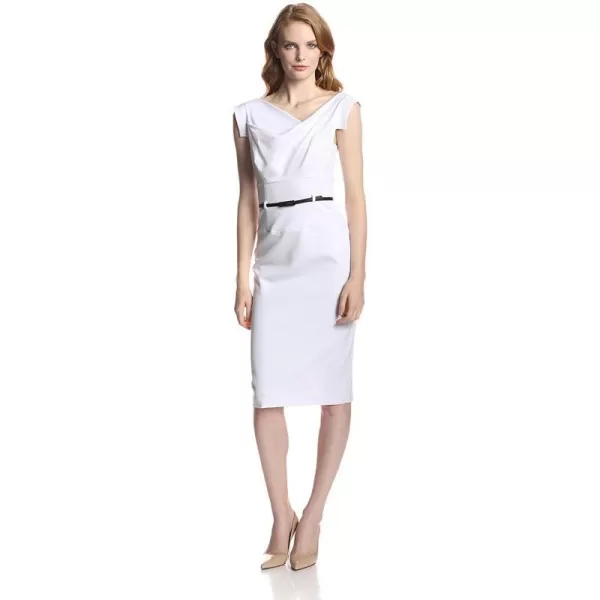 Black Halo Womens Jackie O Belted DressWhite