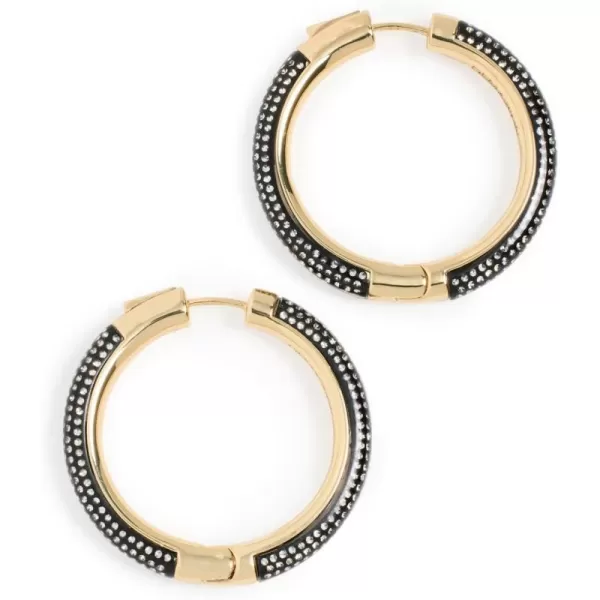 DEMARSON Womens Noir Hoops12k Shiny GoldBlackCrystal