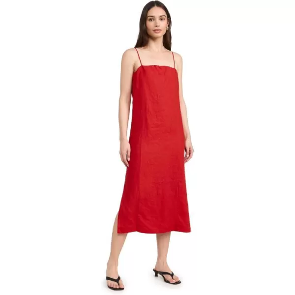 DONNI Womens The Linen Spaghetti DressTomato