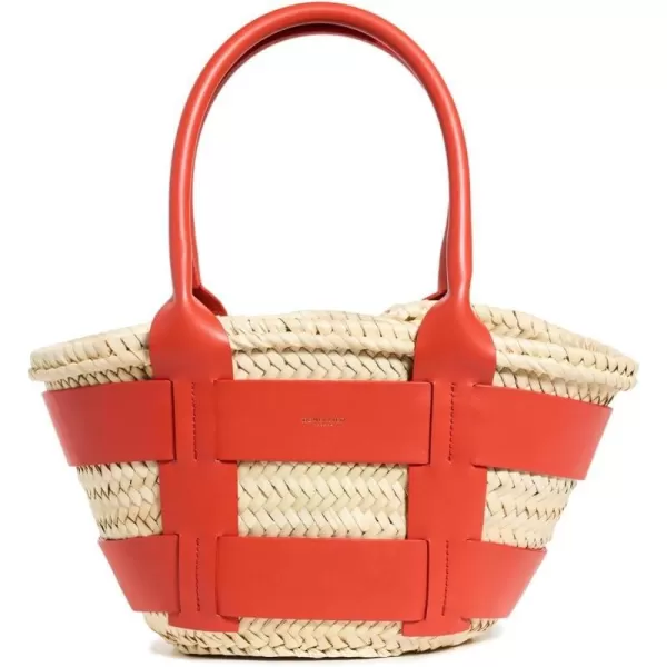 DeMellier Womens Mini Santorini ToteNatural Raffia  Poppy Red