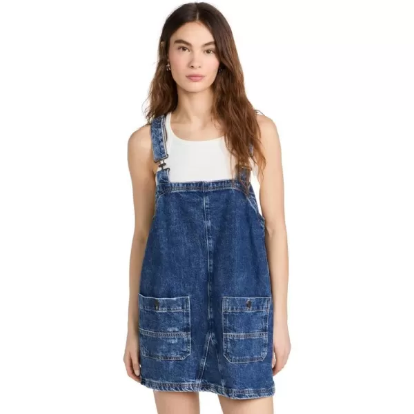 Free People Womens Overall Smock MiniSapphire Wash