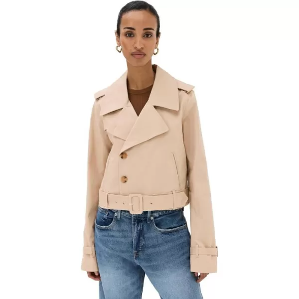 Good American Womens Chino Crop Trench CoatChampagne005