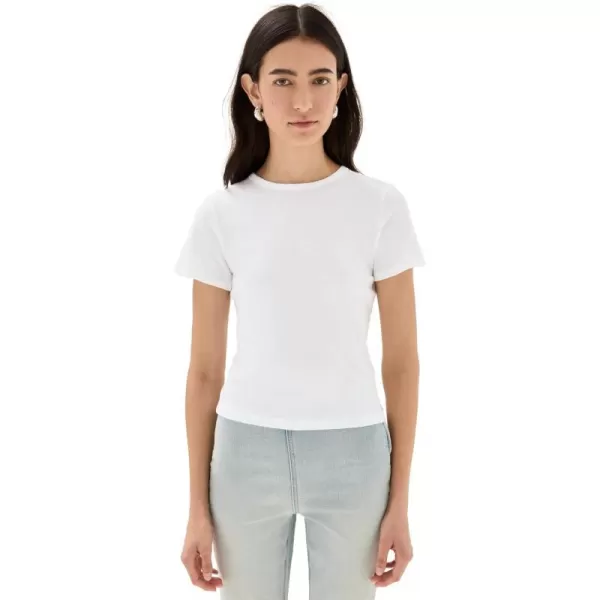 Good American Womens Slim Fitted TeeWhite001