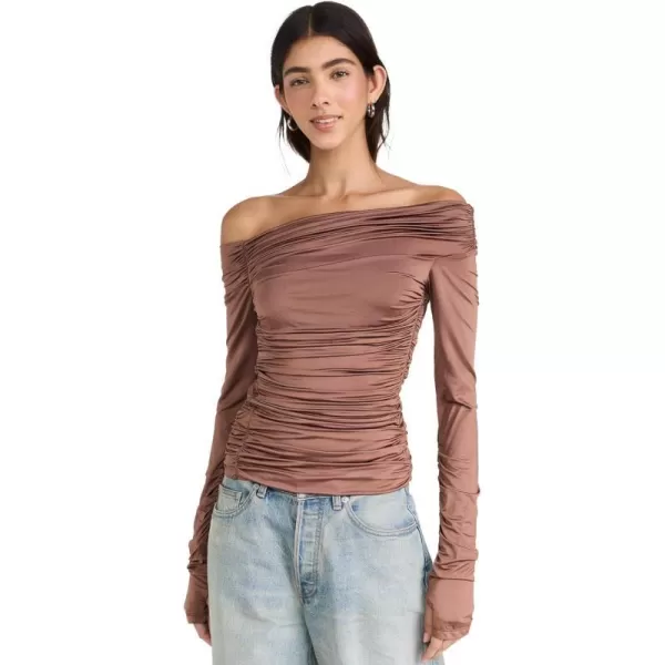 Helmut Lang Womens Crepe TopRust