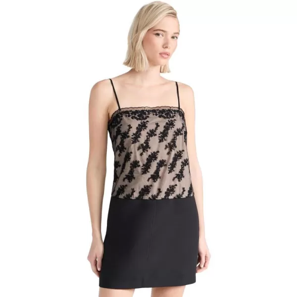 Jason Wu Womens Sleeveless Lace Combo Mini DressBlack