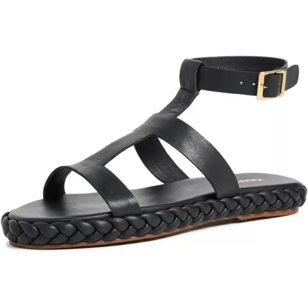 KAANAS Womens Cedros T Strap Cage SandalsBlack