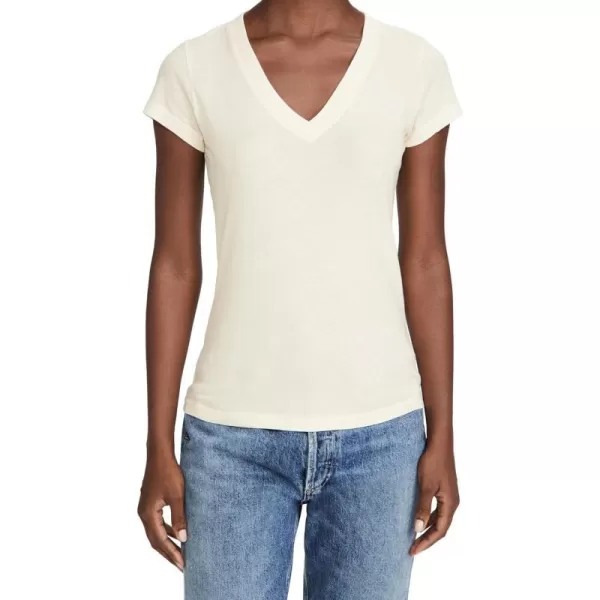 LAGENCE Womens Becca V Neck TeeVintage White