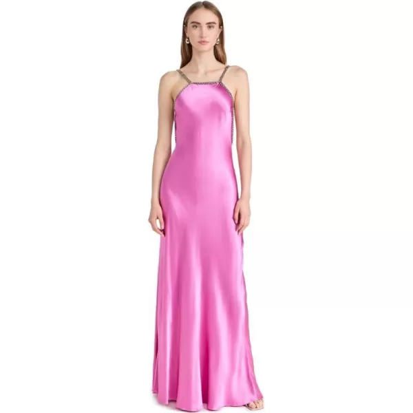 LAGENCE Womens Majesty Dress with ChainMagenta Pink