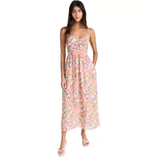 Lost  Wander Womens Floral Bliss Midi DressPeach Multi