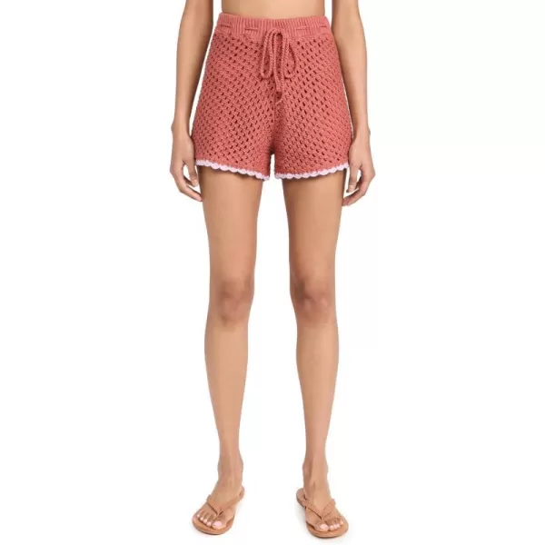 MINKPINK Womens Carver Crochet ShortsRustPink