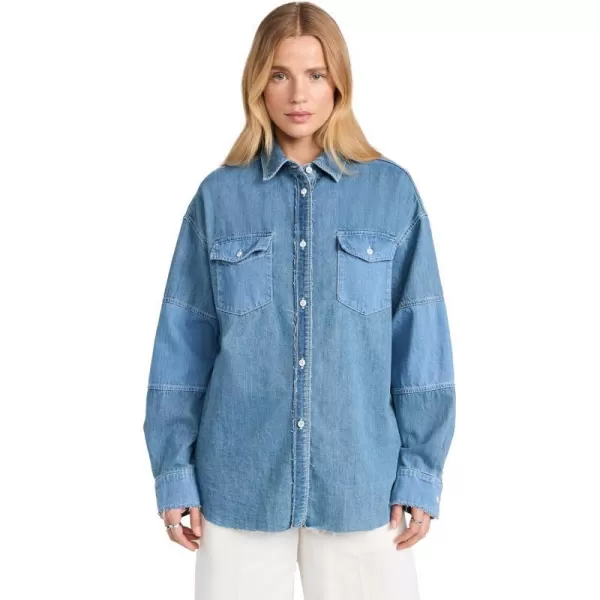 MOUSSY VINTAGE Womens UNA Switching ShirtBlue