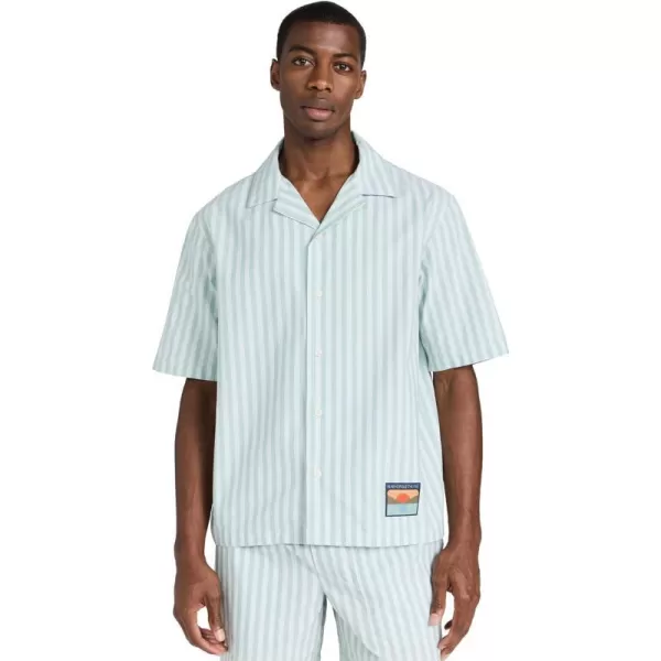 Maison Kitsune Mens Resort ShirtIce Blue Stripes