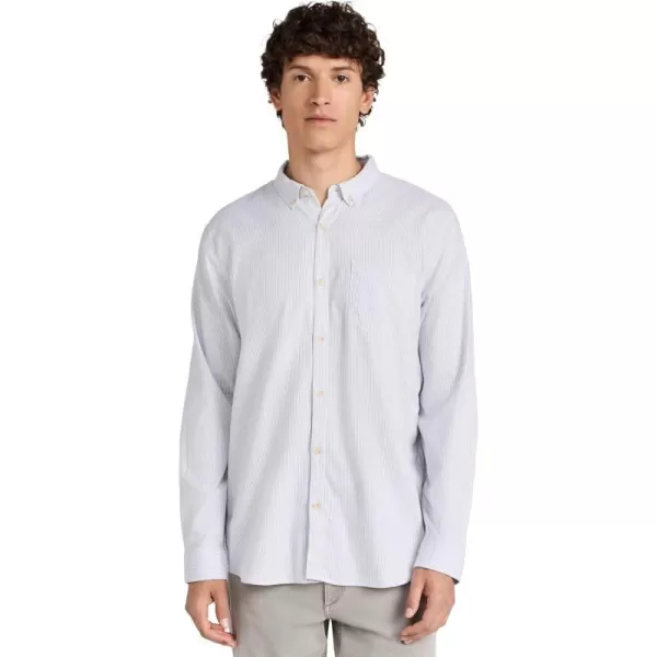 Marine Layer Mens California Oxford ShirtGrey Stripe