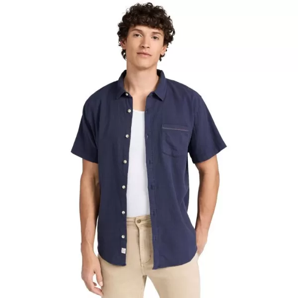 Marine Layer Mens Short Sleeve Classic Stretch Selvage ShirtMood Indigo