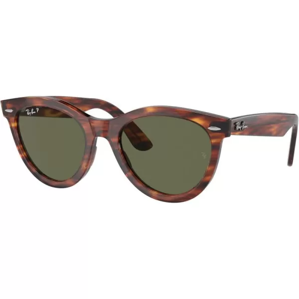 RayBan Rb2241 Wayfarer Way Round SunglassesStriped HavanaGreen Polarized