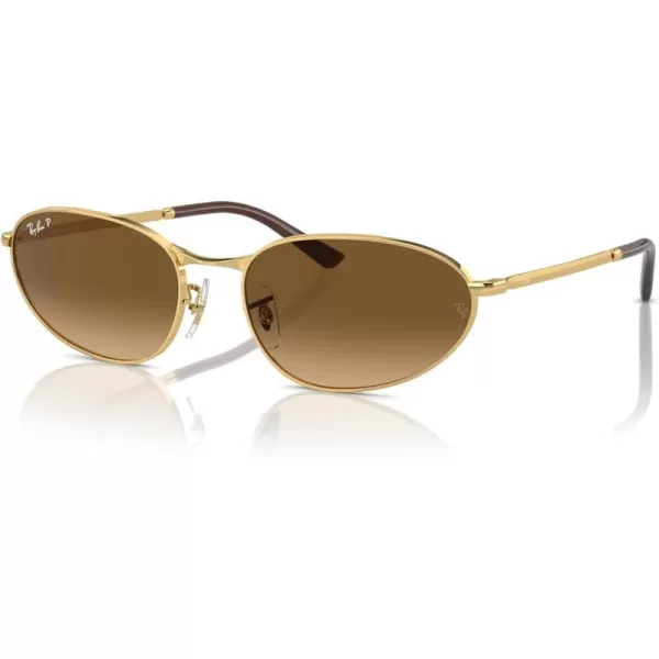 RayBan Rb3734 Oval SunglassesGoldBrown Gradient Polarized