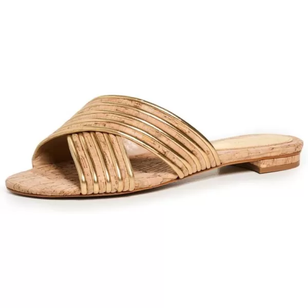 SCHUTZ Womens Latifah Flat SandalsOuro ClaroNatural