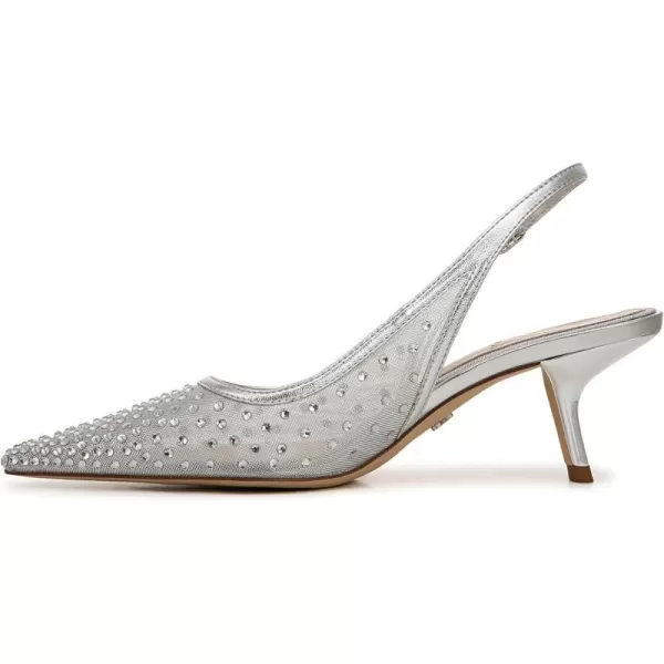 Sam Edelman Womens Bianka Slingback PumpSoft Silver Mesh